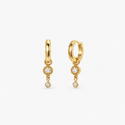 Round Bezel Charm-Creolen Gold