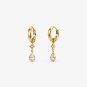 Pear Cut Charm-Creolen Gold