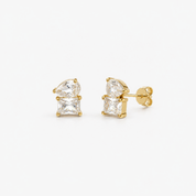 Pear & Emerald Duo Ohrstecker Gold