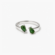 Lumière Green Ring Silber