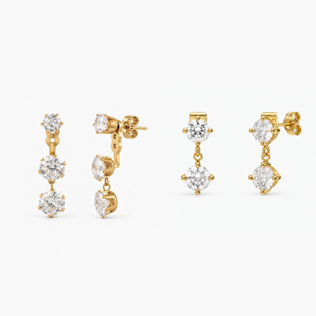 Brilliant Earstack Gold – Ohrringe Set