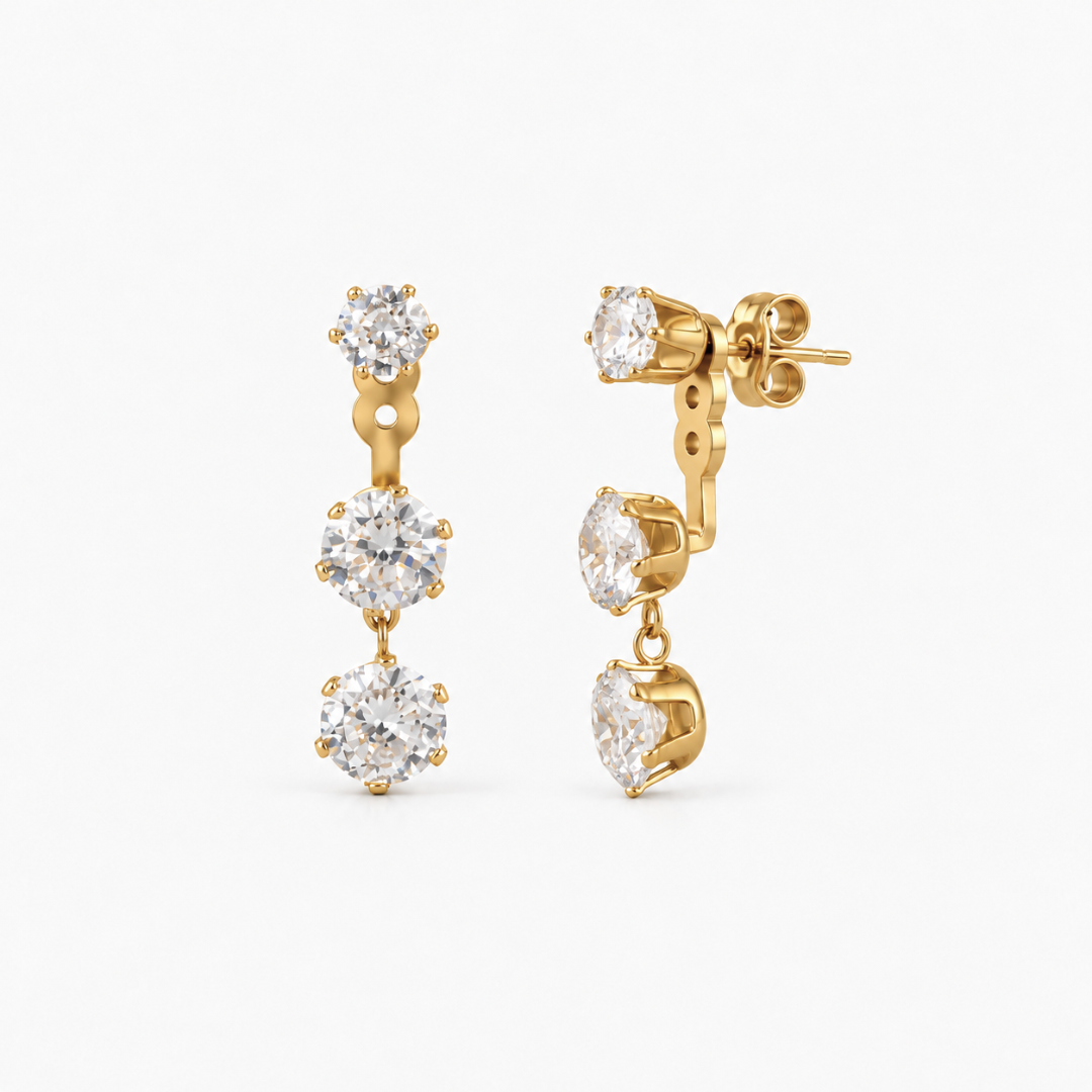 Brilliant Trio Ear Jacket Gold