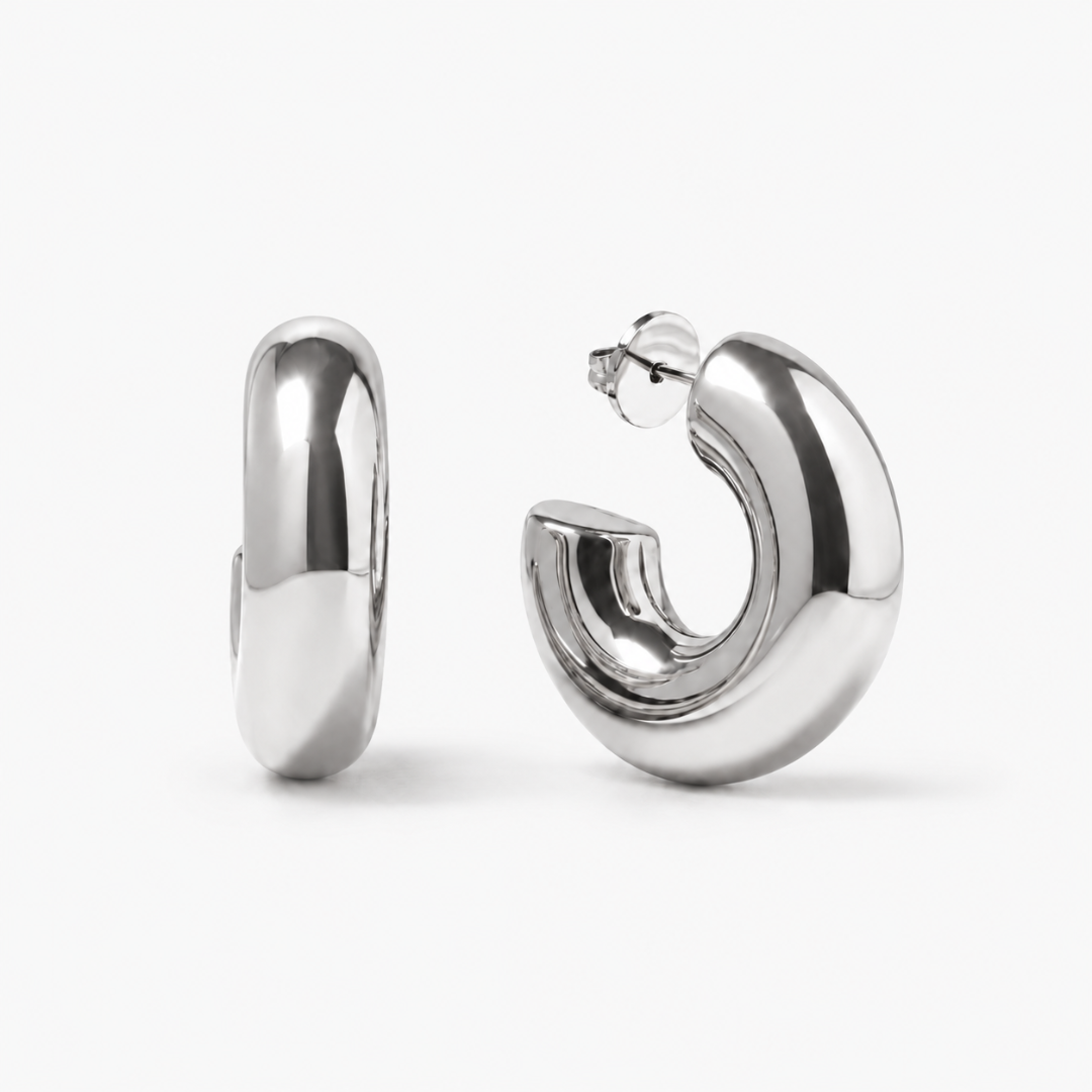 Chunky Hoops Silber - Heyam Jewelry