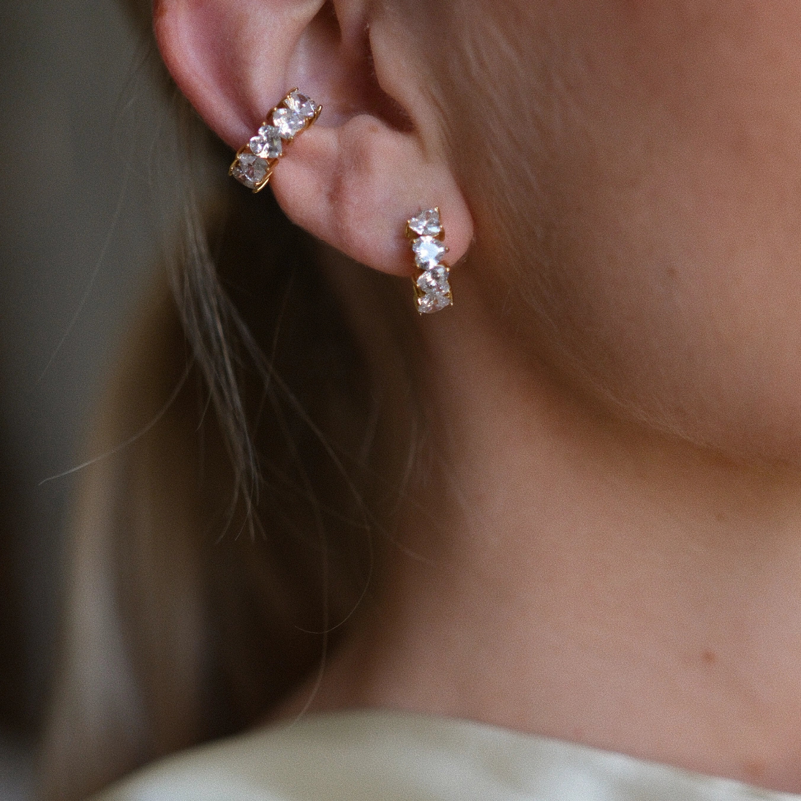 Heart Zircon Huggies