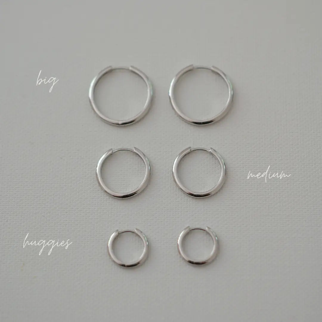 Serena Hoops Medium Silber - Heyam Jewelry
