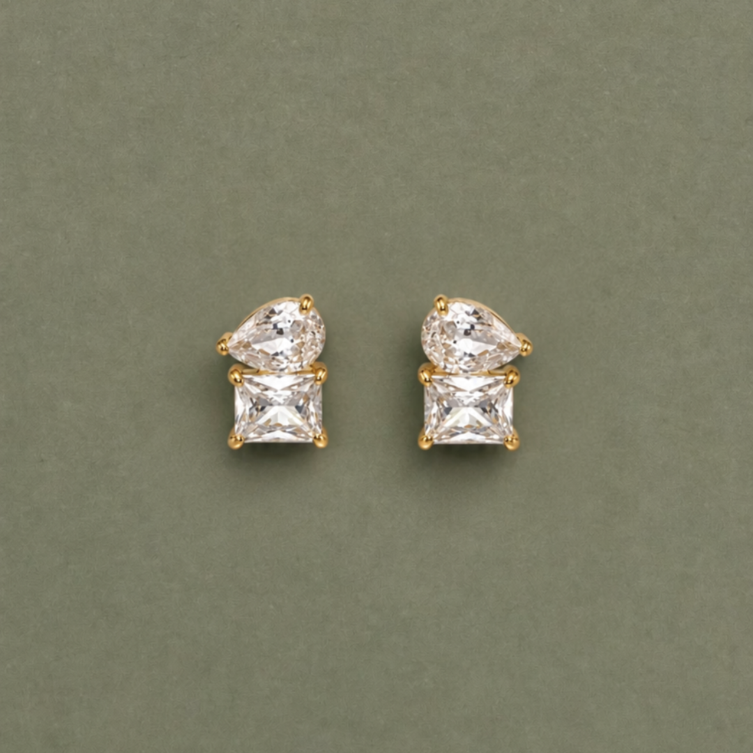 Pear & Emerald Duo Ohrstecker