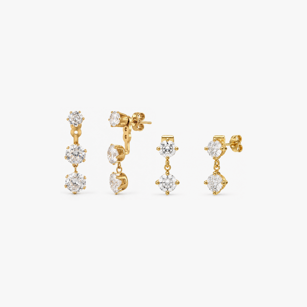Brilliant Earstack Gold – Ohrringe Set
