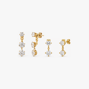 Brilliant Earstack Gold – Ohrringe Set