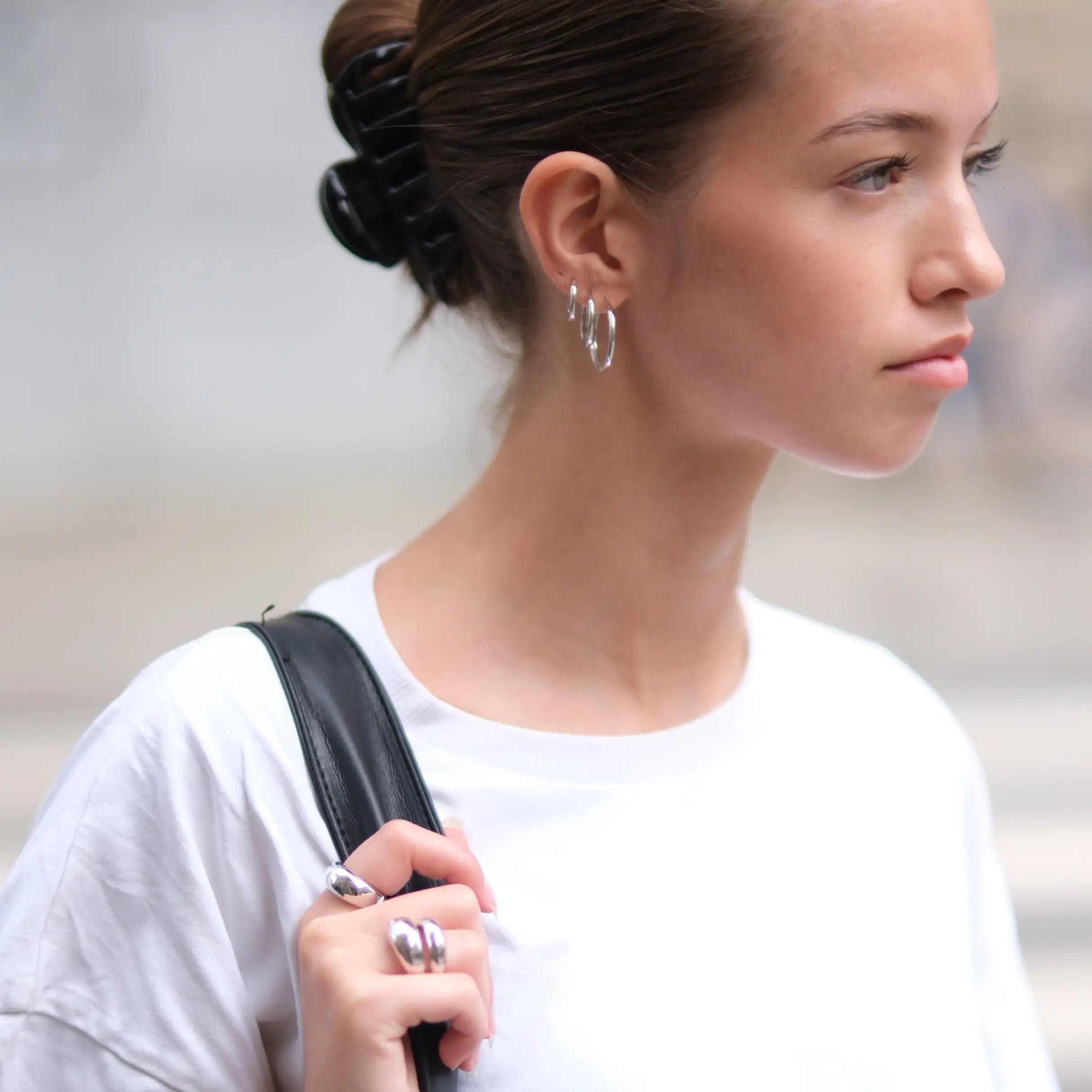 Serena Hoops Large Silber - Heyam Jewelry