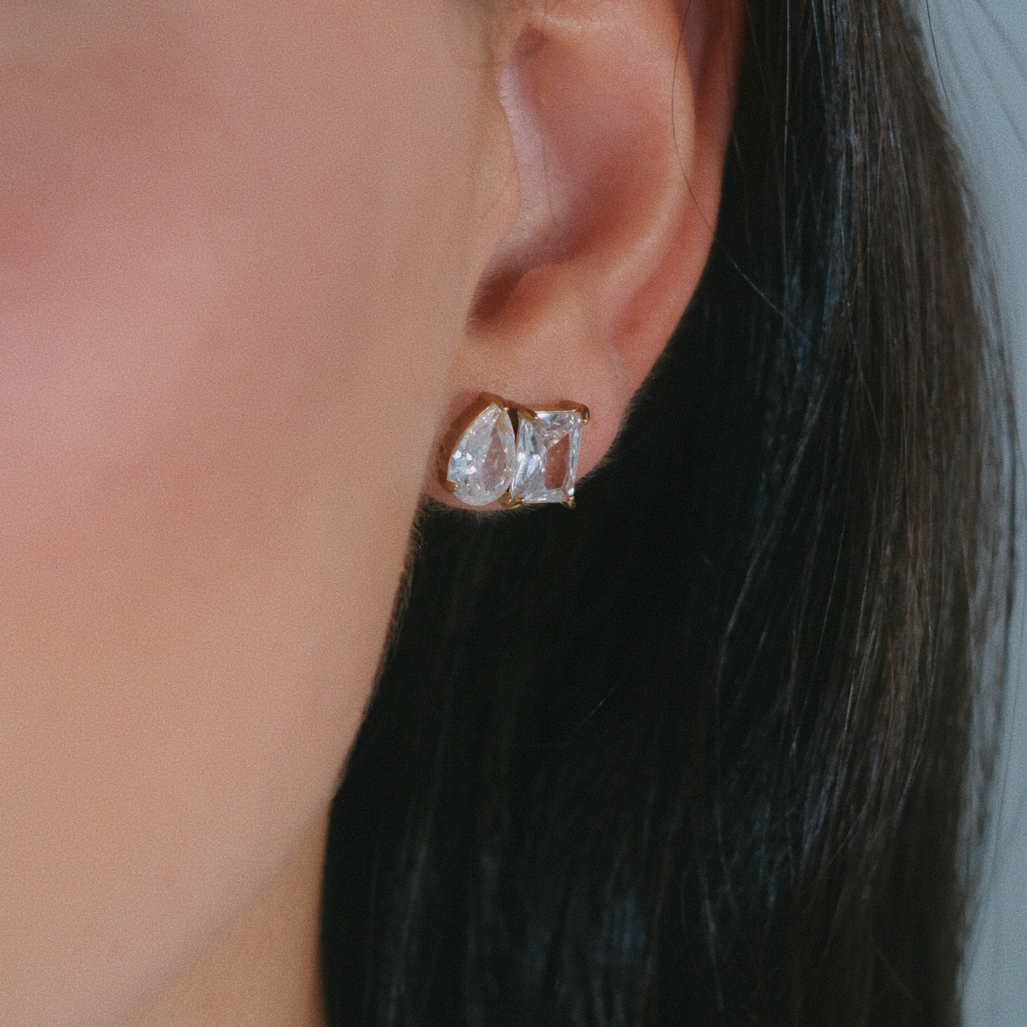 Pear & Emerald Duo Ohrstecker